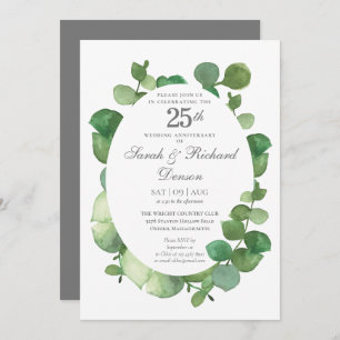 25. Silver Jubiläum Eukalyptus Boho Greenery Einladung