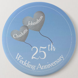 25. Silver Jubiläum Herzblasen im Himmel Button