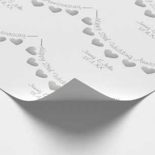 25. Silver Wedding Anniversary Bunding weiß Geschenkpapier