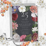 25. Silver Wedding Anniversary Country Rose Einladung<br><div class="desc">Mit dekorativen Country-Rose,  die über ein Imitat stolpern,  silberne Folie umrahmen Ihr personalisiert silbernes Hochzeitsstift Set in klassisch silbergrauem Text. Entwickelt von Thisisnotme©</div>