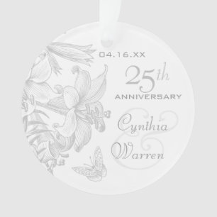 25. Silver Wedding Anniversary Custom Keepake Ornament