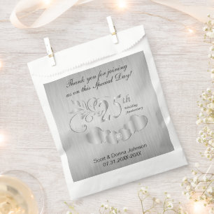 25. Silver Wedding Anniversary Gunst Bag Geschenktütchen