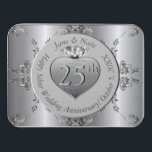 25. Silver Wedding Anniversary Jigsaw Puzzle<br><div class="desc">Es ist ihr 25. Hochzeitstag? Es wird nicht Spaß machen,  gemeinsam zu geben und zu tun; ein originelles Herzemblem auf einer silbernen,  verzierten Grafik,  um ihren Meilenstein zu markieren; ein Ritual und Emblem alles für ihr Silberjahr!</div>