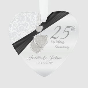 25. Silver Wedding Anniversary Sake Design Ornament