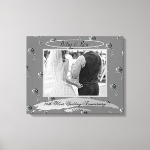 "25. Silver Wedding Anniversary" Silberne Rose Leinwanddruck