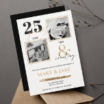 25. Silver Wedding Anniversary Then & Now 25 Einladung<br><div class="desc">Feiern Sie 25 Jahre Liebe und Engagement mit unserer atemberaubenden Silberhochzeit-Einladung! Das elegante Design besticht durch einen wunderschönen silbernen Akzent, der die Eleganz und Eleganz dieses besonderen Anlasses perfekt vereint. Die Einladung zeigt ein berührendes Foto des Ehepaares und hebt die Liebe hervor, die im Laufe der Jahre nur stärker geworden...</div>