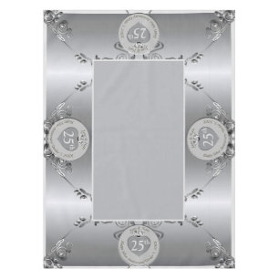 25. Silver Wedding Jubiläum 52"x70" Tabletecloth Tischdecke