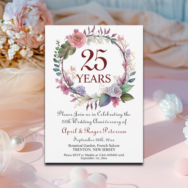 25. Silver Wedding Jubiläum Blues Einladung (Von Creator hochgeladen)