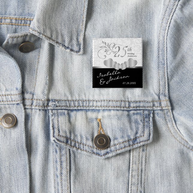 25. Silver Wedding Jubiläum Design Button (Beispiel)