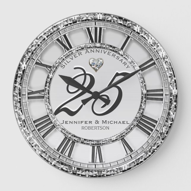 25. Silver Wedding Jubiläum Große Uhr
