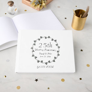 25. Silver Wedding Jubiläum Ivy Wreath Gästebuch