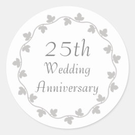 25. Silver Wedding Jubiläum Ivy Wreath Runder Aufkleber