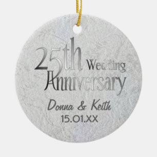 25. Silver Wedding Jubiläum Keramik Ornament