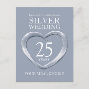 25. Silver Wedding Jubiläum Wahl Begleitkarte