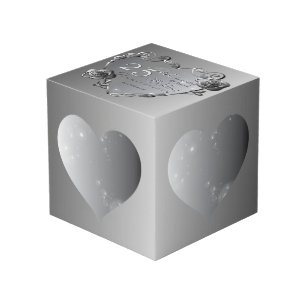 25. Silvery Gray Rose Herzrahmen 4 Foto Würfel