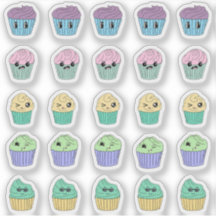25 Süße Kawaii-Cupcake-Aufkleber
