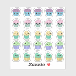 25 Süße Kawaii-Cupcake-Aufkleber Aufkleber