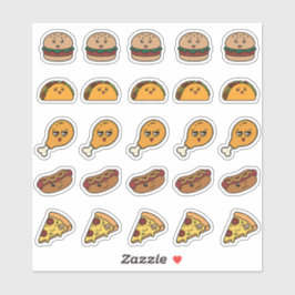 25 Süße Kawaii Fast Food Aufkleber Bogen