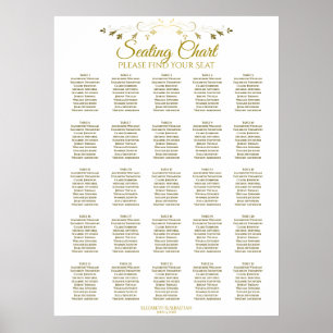 25 Tabelle Elegant Gold Hochzeitssettkarte Poster