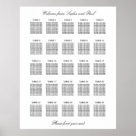 25 Tabelle Elegantes Minimalistisches Sitzdiagramm Poster