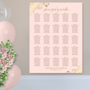 25 Tabelle Gold & Blush Rosa Hochzeitstabelle Poster