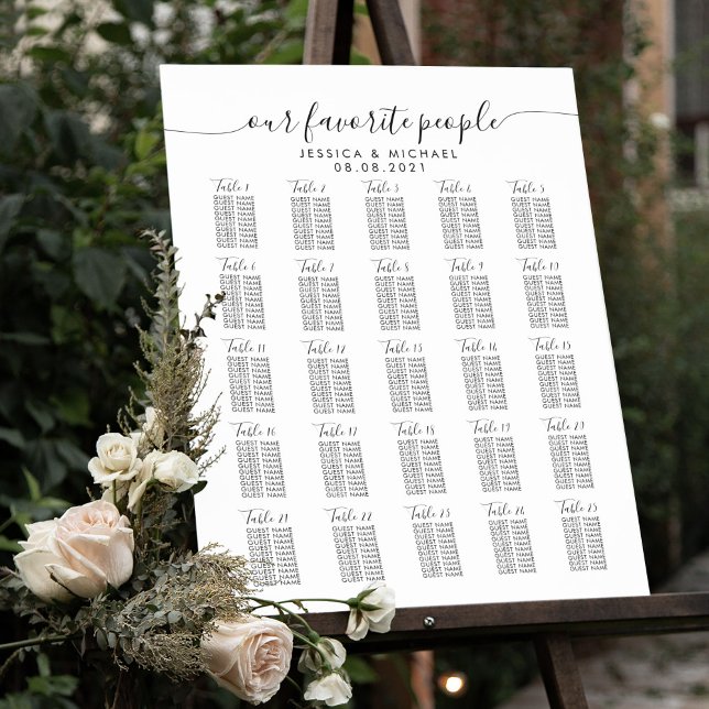 25 Tabelle Große Hochzeitgastsitzkarte Poster (Von Creator hochgeladen)