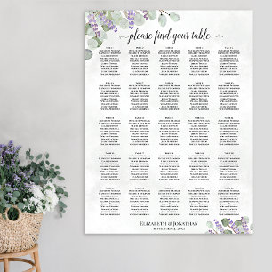 25 Tabelle Hochzeitskarte Lavendel Eukalyptus Poster