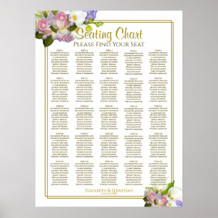 25 Tabelle Hochzeitskarte Pastell florale Poster