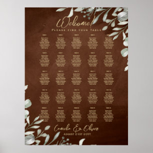 25 Tabelle Rustikale Vegetation Brown Fall SITZEND Poster