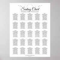 25 Tafelsilber Blühend Hochzeitssitzdiagramm