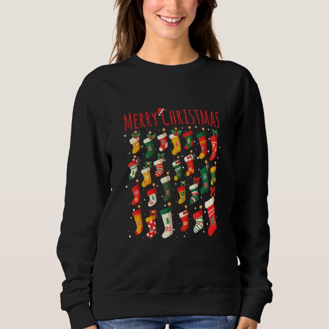 25 Tage Countdown Strumpf Advent Cale Sweatshirt (Vorderseite)