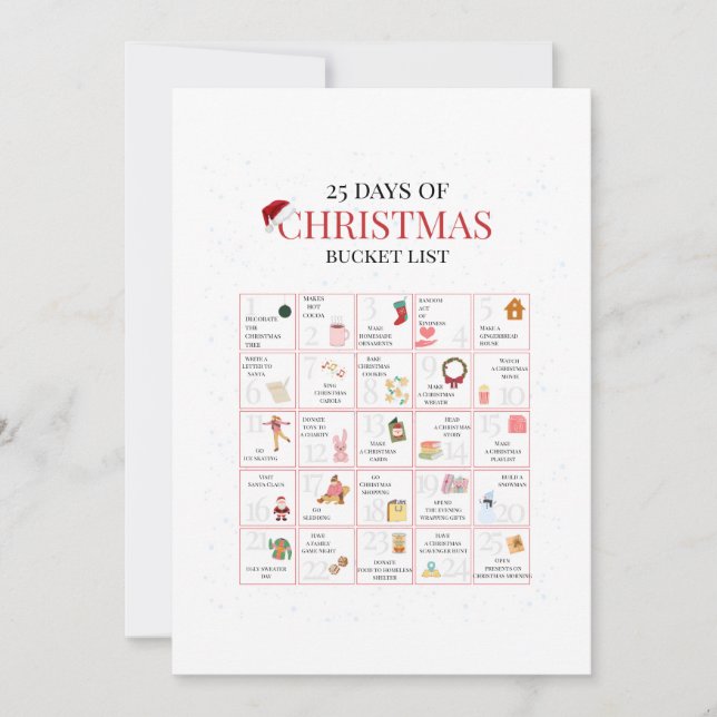 25 Tage Weihnachten Bucket List Kunst (Vorderseite)