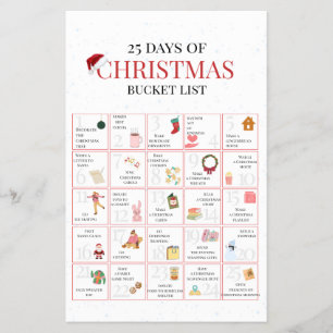 25 Tage Weihnachten Bucket List Kunst Flyer