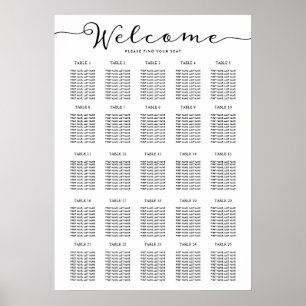 25 Tischübersicht Suchen Sie Ihren Sitzplatz Poster