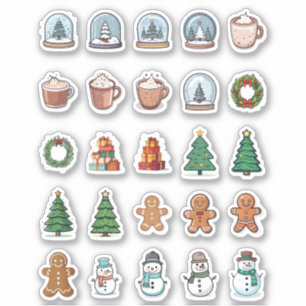 25 Weihnachts Vinyl Stickers nach Maß geschnitten Aufkleber