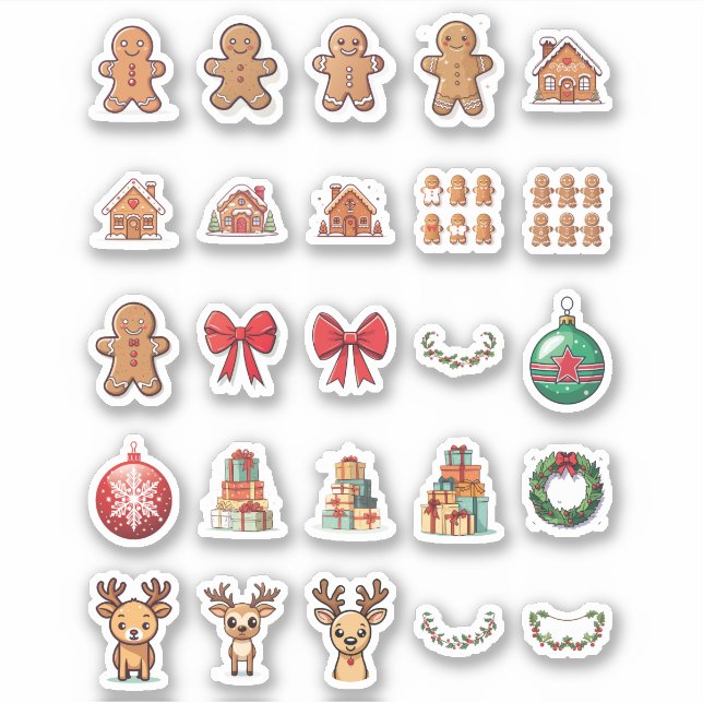 25 Weihnachts Vinyl Stickers nach Maß geschnitten Aufkleber (Vorderseite)