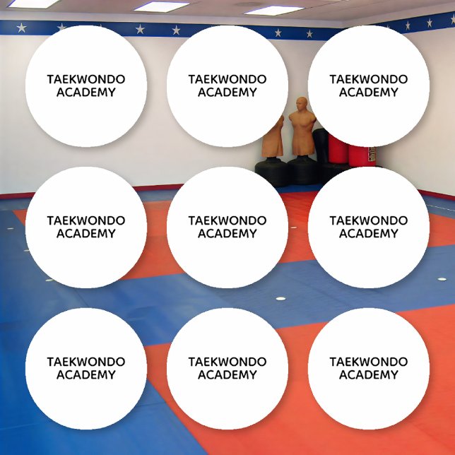 25 weiße Taekwondo-Bodenkleber individuell 5,72 cm Aufkleber (Von Creator hochgeladen)