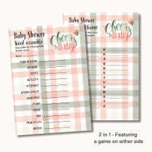 25 x 2 Beifall für Baby Sage Peach Gingham GAMES