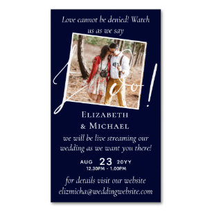 25 x Magnetic Wedding Livestreaming Save the Date Magnetische Visitenkarte