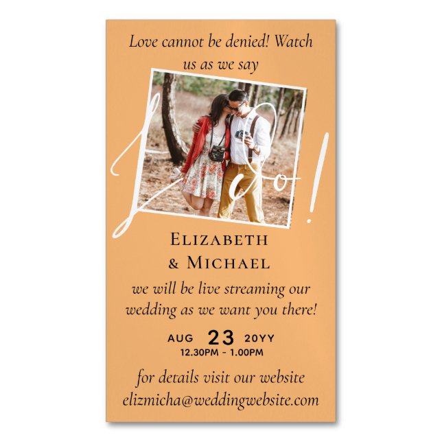 25 x Magnetic Wedding Livestreaming Save the Date Magnetische Visitenkarte (Vorderseite Vertikal)