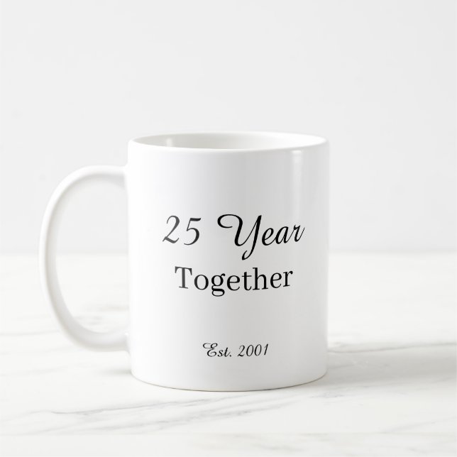 25 Year Anniversary Mug -First Wedding Anniversary Kaffeetasse (Links)