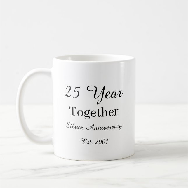 25 Year Anniversary Mug-Silver Wedding Anniversary Kaffeetasse (Links)