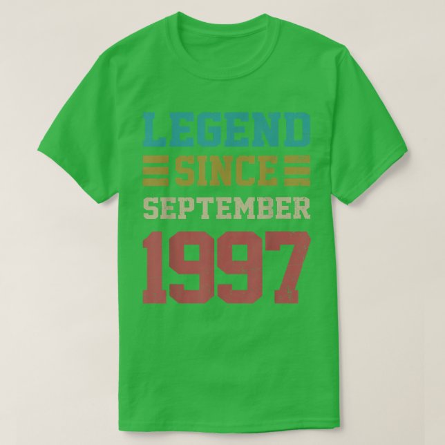 25 Years Old Gifts Legend Since September 1997 25t T-Shirt (Design vorne)