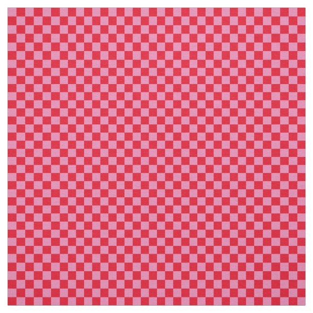 .25 Zoll Karo Rosa und Rote Checkerboard Stoff (Muster)