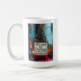25th Amendment Christmas Mug with Festive Tree Kaffeetasse