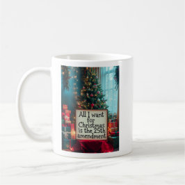 25th Amendment Christmas Mug with Festive Tree Kaffeetasse
