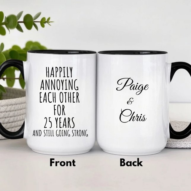 25th Anniversary Funny Silver Mug for Couples Tasse (Von Creator hochgeladen)