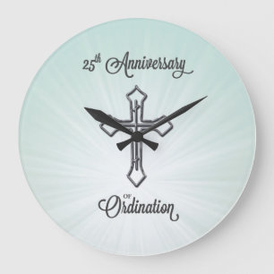 25th Anniversary of Ordination, Round, Gift Große Wanduhr