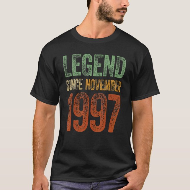 25th Birthday November Born 25 Years Legend Since  T-Shirt (Vorderseite)