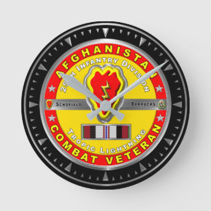 25th Infantry Division “Afghanistan Veteran” Runde Wanduhr